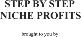 Product picture STEP BY STEP NICHE PROFITS